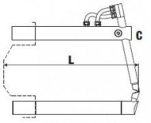 TECNA 4775 Верхнее изогнутое плечо 1030мм (тип C) с коротким электродом для клещей 3327